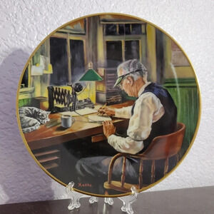 Christian Bell Porcelain Ltd. The Nigth Operator Train Plate T. XARAS Collection